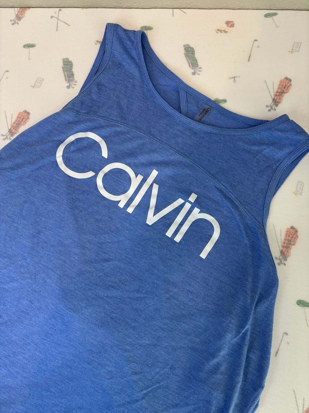Calvin Klein Performance Blue Logo Keyhole-Back Tank Top XL